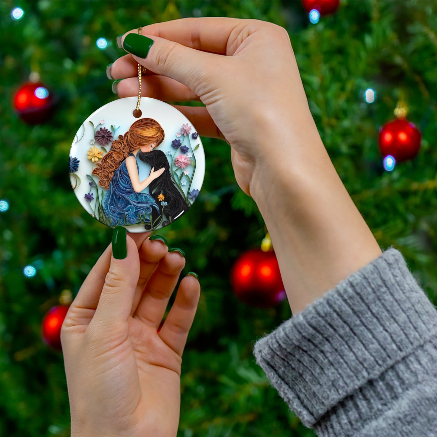 Christmas Ornaments: A Girl and Her Dog - Spring, Summer, Winter and Autumn