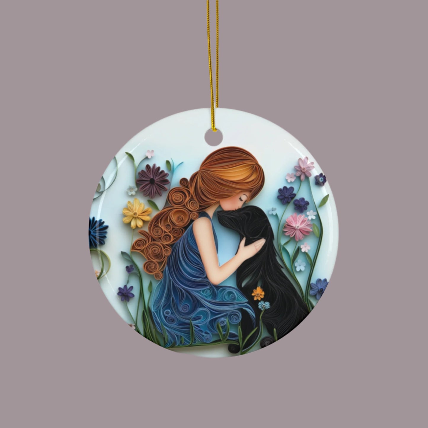 Christmas Ornaments: A Girl and Her Dog - Spring, Summer, Winter and Autumn