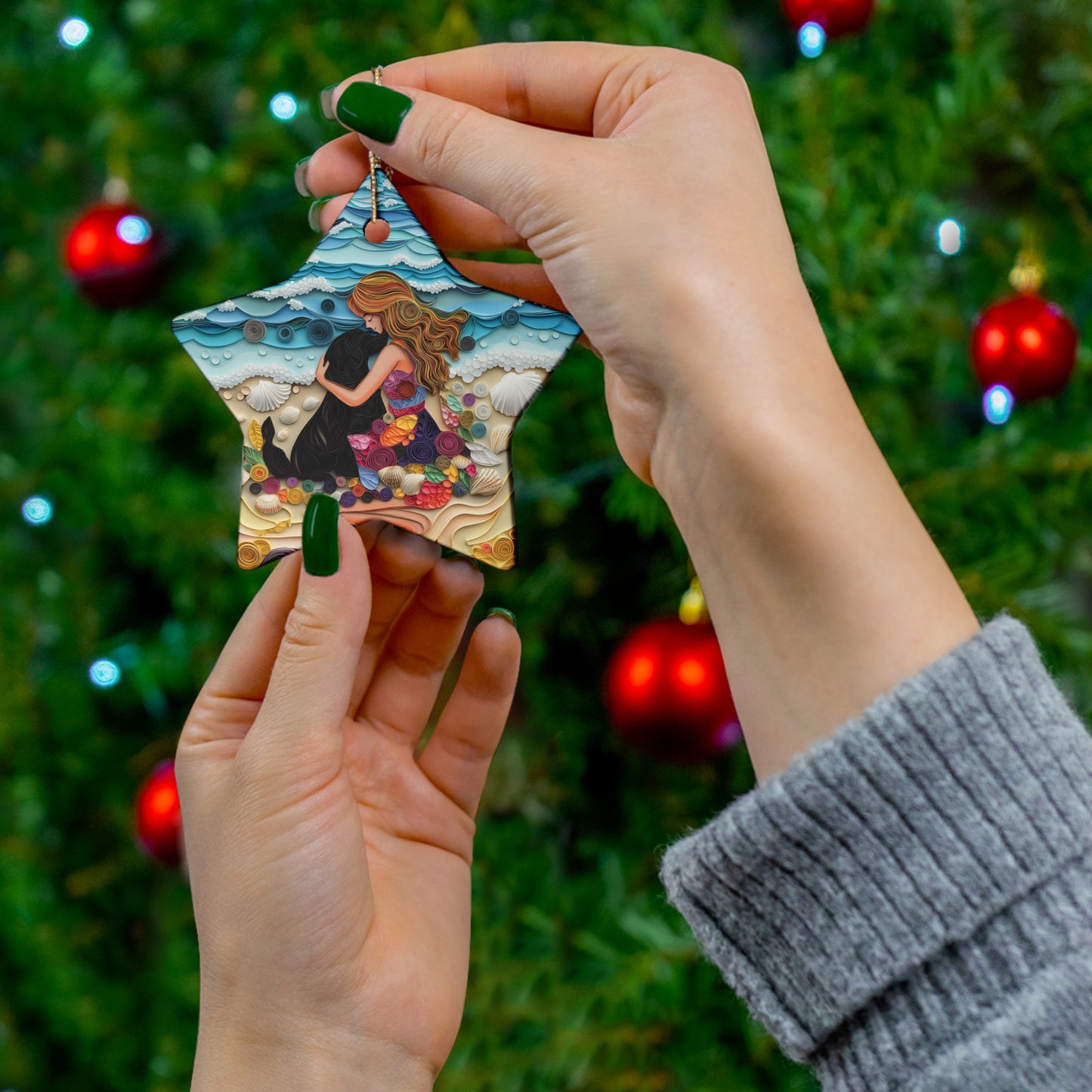 Christmas Ornaments: A Girl and Her Dog - Spring, Summer, Winter and Autumn