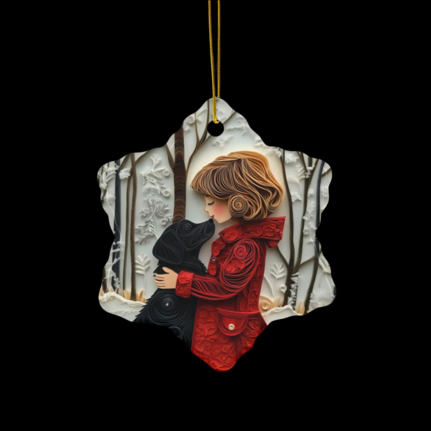 Christmas Ornaments: A Girl and Her Dog - Spring, Summer, Winter and Autumn